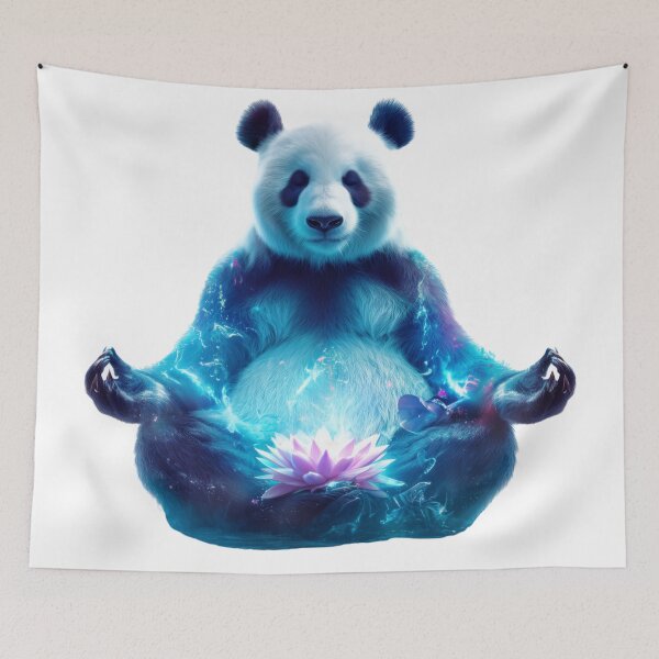 Item preview, Zen Panda in Lotus Pose – Mindful Nature Meditation Art designed and sold by VisionaryVeils.