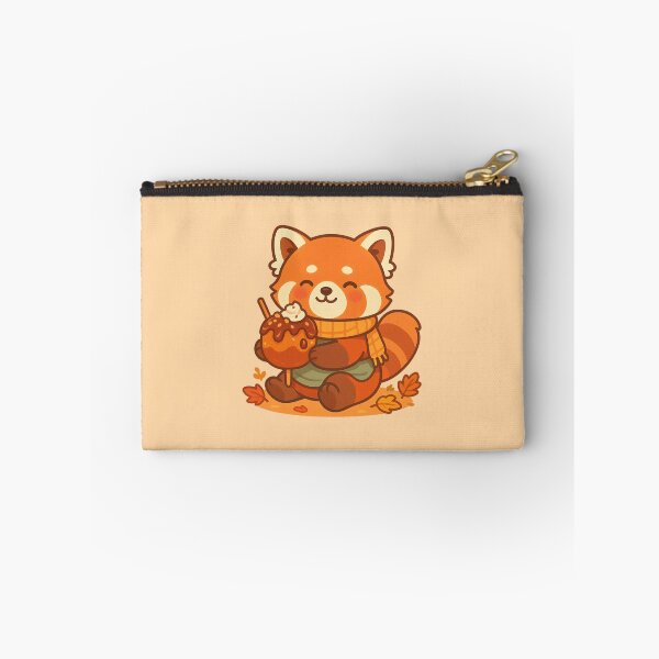 Item preview, Kawaii Red Panda with Caramel Apple – Autumn Comforts designed and sold by LuKreate.
