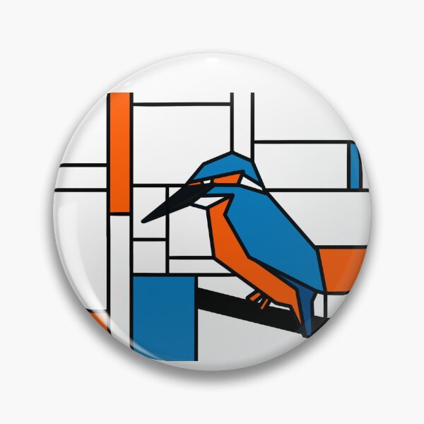 Item preview, Mondrian Common Kingfisher designed and sold by CCArtPrints.