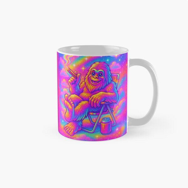 Item preview, Chill Bigfoot On Cloud Nine – Neon Rainbow Yeti With Cigar Retro Psychedelic Art designed and sold by Victor Shadehorn.