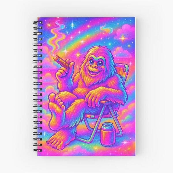 Item preview, Chill Bigfoot On Cloud Nine – Neon Rainbow Yeti With Cigar Retro Psychedelic Art designed and sold by Victor Shadehorn.