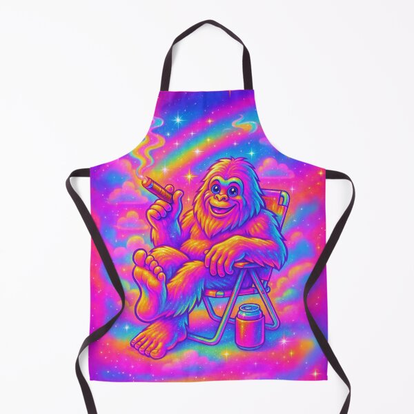 Item preview, Chill Bigfoot On Cloud Nine – Neon Rainbow Yeti With Cigar Retro Psychedelic Art designed and sold by Victor Shadehorn.