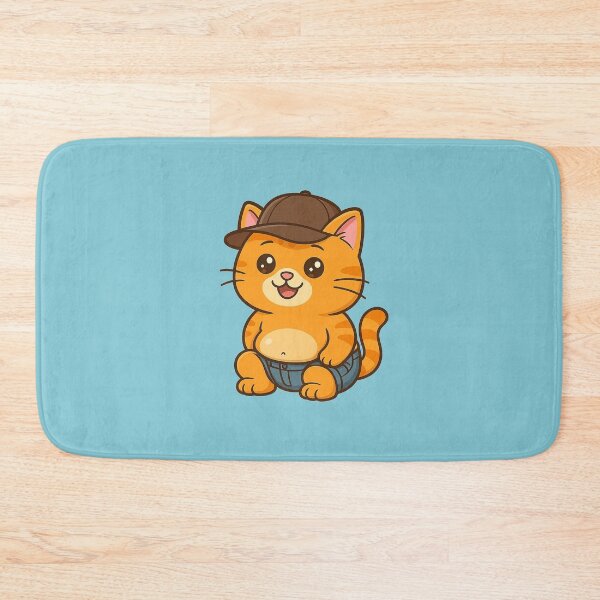 Item preview, Kawaii Chubby Orange Cat in Jeans with Hat designed and sold by E-SarnEdge.