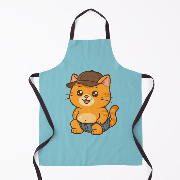 Item preview, Kawaii Chubby Orange Cat in Jeans with Hat designed and sold by E-SarnEdge.