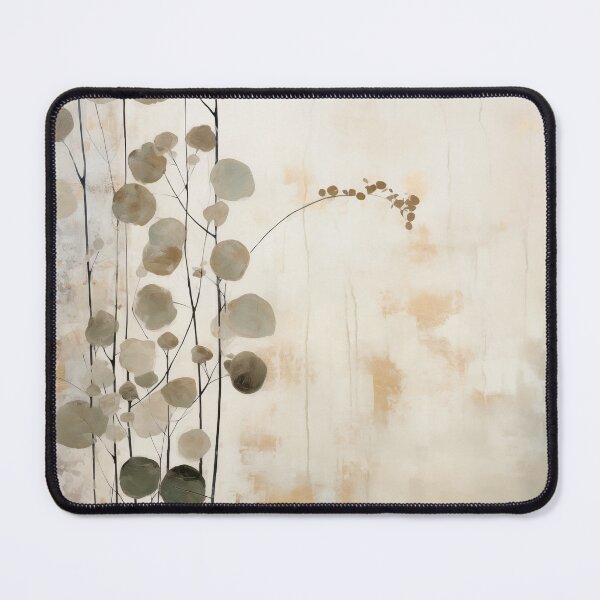Item preview, Japandi and wabi sabi inspired abstract rustic leaves in cold and neutral tones designed and sold by filigreedigital.