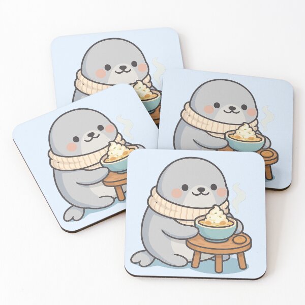 Item preview, Kawaii Seal with Chowder – Winter Comforts designed and sold by LuKreate.