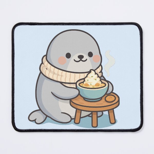 Item preview, Kawaii Seal with Chowder – Winter Comforts designed and sold by LuKreate.