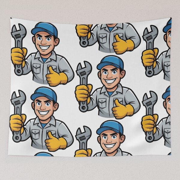 Item preview, Happy Mechanic Labor Day Cartoon Gift designed and sold by CraftStudioCo.