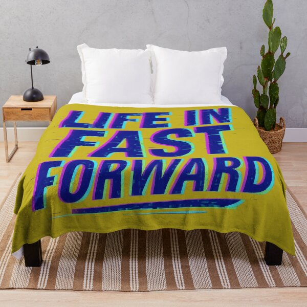 Item preview, Life in Fast Forward Neon Text Glitch designed and sold by ArtComixHaven.