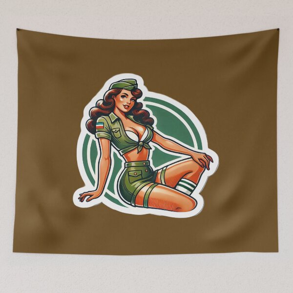 Item preview, Vintage Military Pin-Up Girl WWII-Style Artwork designed and sold by PinUpPizzazz.