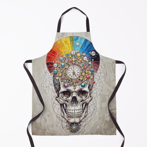 Item preview, Colors of Time – Abstract Skull Clock Surreal Wall Art designed and sold by alibabart19.