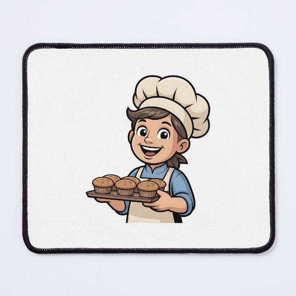 Aperçu de l'œuvre Illustration de muffins pour la fête du Travail, chef boulanger créée et vendue par CraftStudioCo.