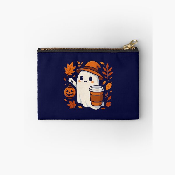 Item preview, Cute Ghost With Coffee Fall Vibes designed and sold by DemureArtsy.