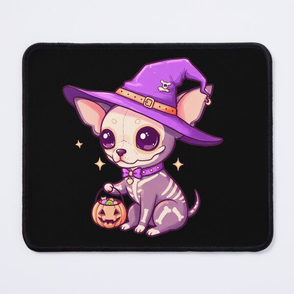 Item preview, Chihuahua Kawaii Halloween Witch Skull designed and sold by TheSkullRoom.