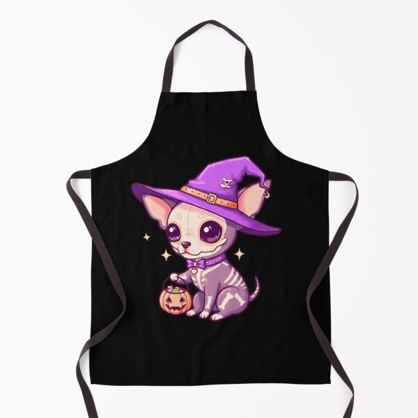 Item preview, Chihuahua Kawaii Halloween Witch Skull designed and sold by TheSkullRoom.