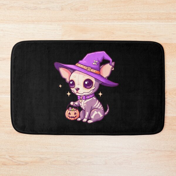 Item preview, Chihuahua Kawaii Halloween Witch Skull designed and sold by TheSkullRoom.