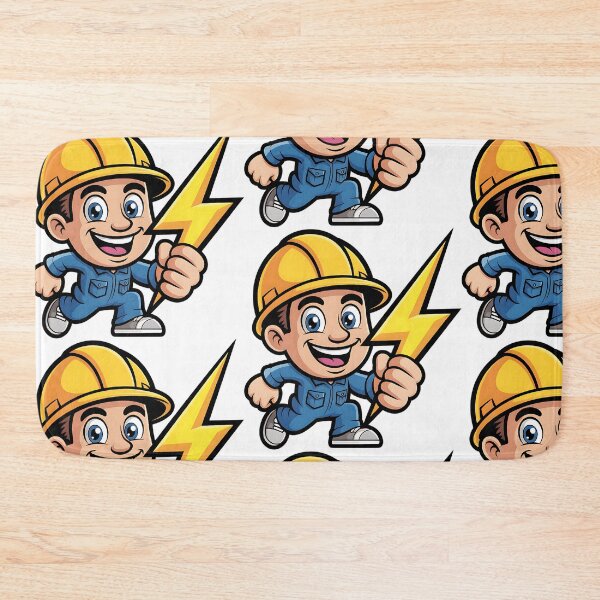 Item preview, Labor Day Electrician Cartoon Lightning Art designed and sold by CraftStudioCo.