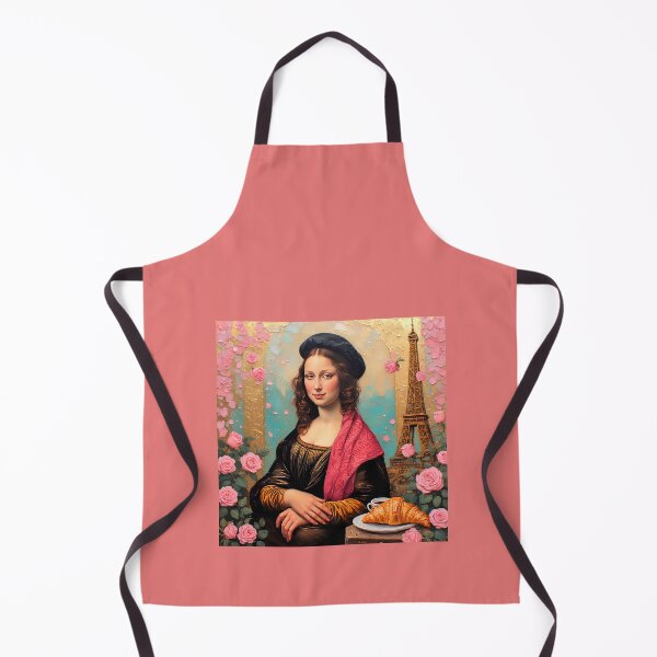 Item preview, Mona Lisa with a cup of coffee and a croissant in Paris next to the Eiffel Tower. designed and sold by Natalia-Vlad.