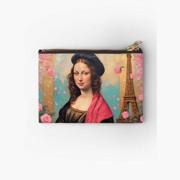 Item preview, Mona Lisa with a cup of coffee and a croissant in Paris next to the Eiffel Tower. designed and sold by Natalia-Vlad.