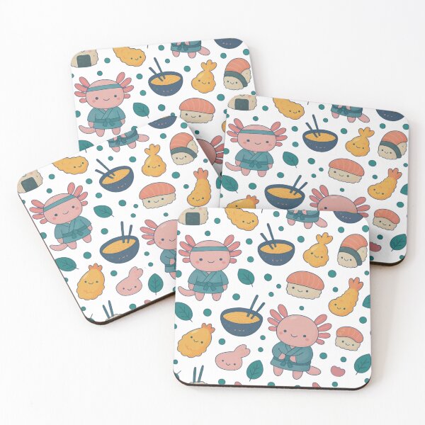 Item preview, Kawaii Axolotl Ninja Foodie Pattern – Cute Japanese Food & Axolotl Design designed and sold by ZephyrBDesigns.