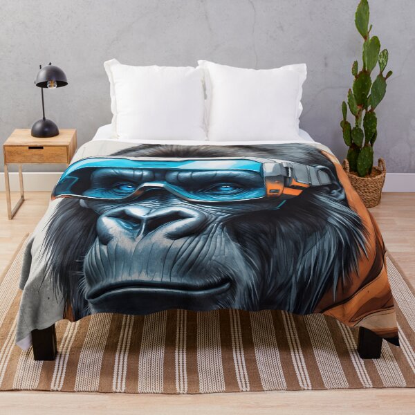 Item preview, Snowboarding Gorilla Watercolor Art Print designed and sold by Retro-Anime9.