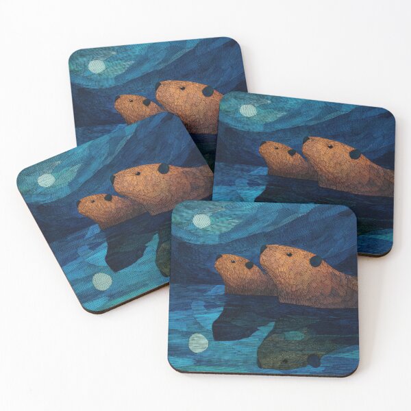 Item preview, Quirky Abstract Canadian Beavers Under the Moon | Minimalist Woodland Animal Illustration designed and sold by dawnleblanc55.