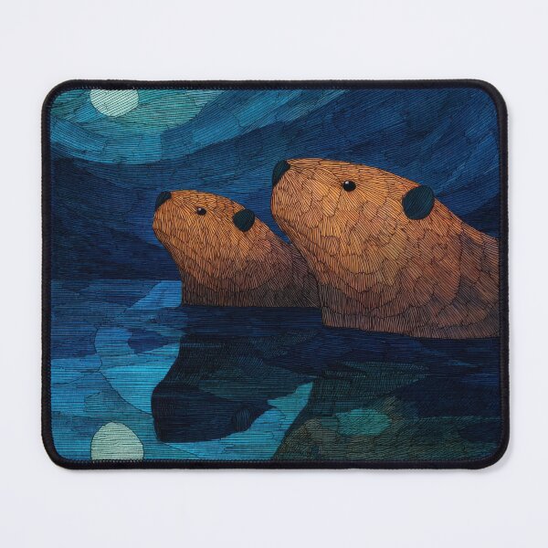 Item preview, Quirky Abstract Canadian Beavers Under the Moon | Minimalist Woodland Animal Illustration designed and sold by dawnleblanc55.