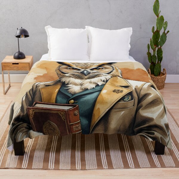 Item preview, Owl with Book Watercolor Art Print designed and sold by Retro-Anime9.