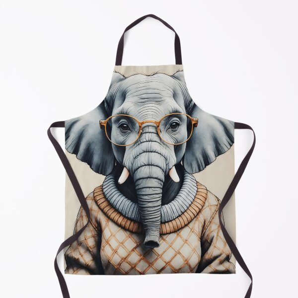 Item preview, Smart Elephant Wearing Glasses Watercolor Art Print designed and sold by Retro-Anime9.