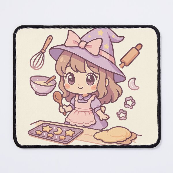 Item preview, Chibi Kawaii Witch Baking Cookies designed and sold by LuKreate.