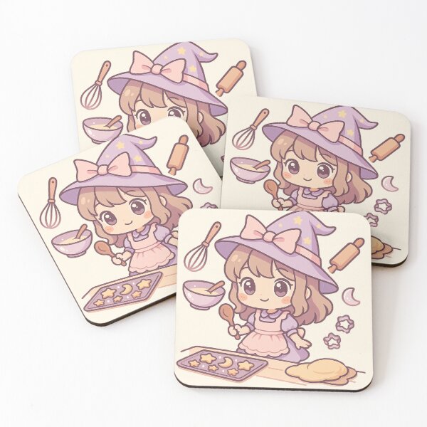 Item preview, Chibi Kawaii Witch Baking Cookies designed and sold by LuKreate.