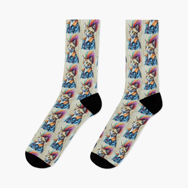 Item preview, Cat with Mohawk Panda Watercolor Art Print designed and sold by Retro-Anime9.