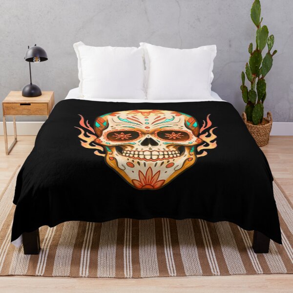 Item preview, Sugar Skull with Fire Halloween designed and sold by TheSkullRoom.