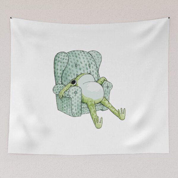 Item preview, Lazy Frog Relaxing on Armchair designed and sold by artistcamellia.