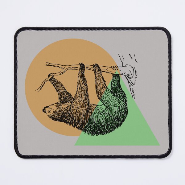 Item preview, Minimalist Sloth Hanging on Branch | Geometric Pastel Animal Art designed and sold by kiradreamshop.