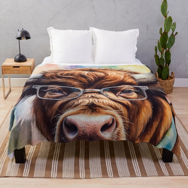 Item preview, Bison Wearing Glasses Watercolor Art Print designed and sold by Retro-Anime9.