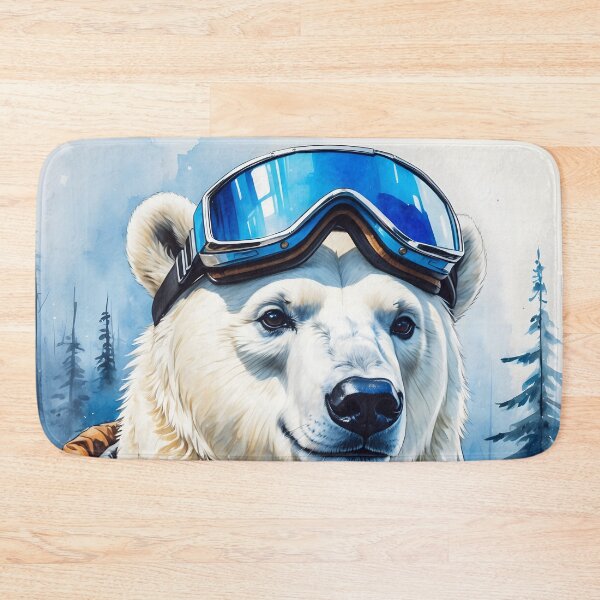 Item preview, Polar Bear Wearing Ski Glasses Watercolor Art Print designed and sold by Retro-Anime9.
