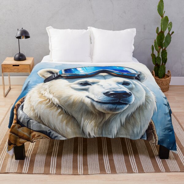 Item preview, Polar Bear Wearing Ski Glasses Watercolor Art Print designed and sold by Retro-Anime9.