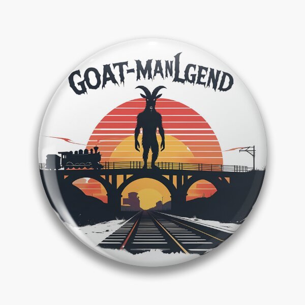 Item preview, Goat-Man Legend – Retro Vector Sunset Cryptid Horror Illustration designed and sold by LoliDesignShop.