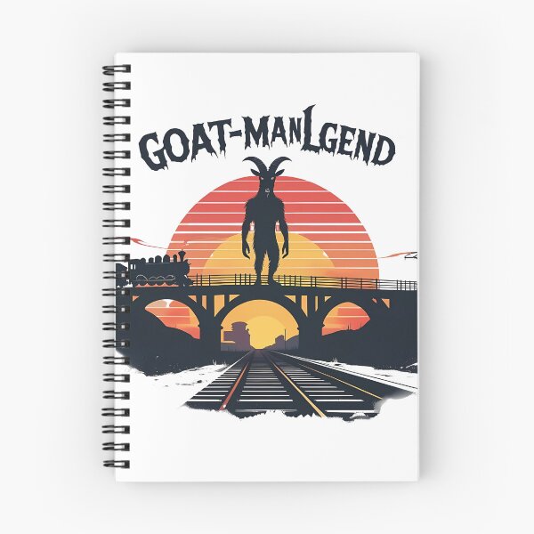 Item preview, Goat-Man Legend – Retro Vector Sunset Cryptid Horror Illustration designed and sold by LoliDesignShop.