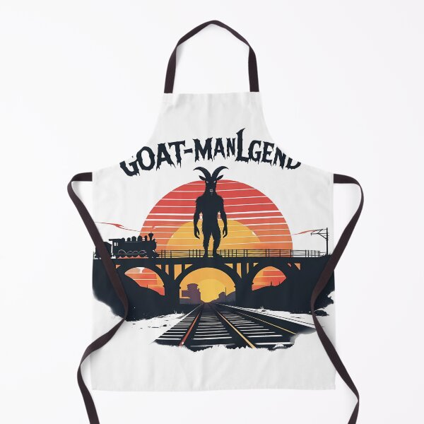 Item preview, Goat-Man Legend – Retro Vector Sunset Cryptid Horror Illustration designed and sold by LoliDesignShop.