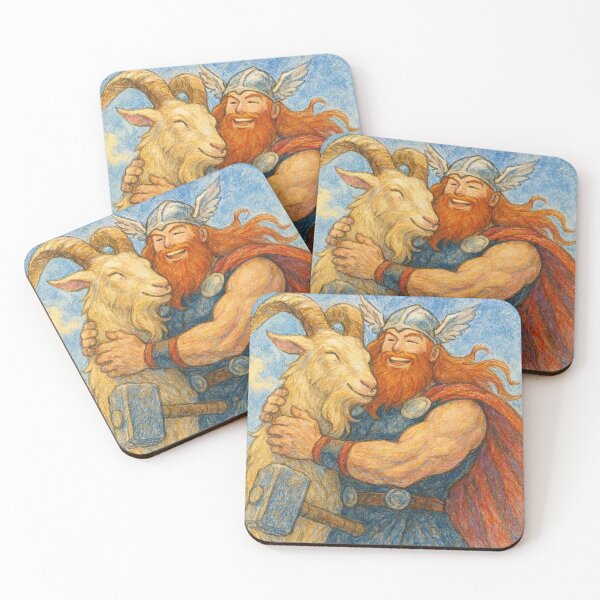 Item preview, Mighty Thor Hugging His Goat – Mythical Norse Art designed and sold by The Zurggon Shop.