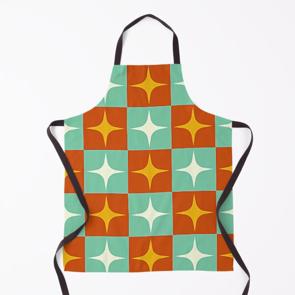 Item preview, Mid-Century Modern Mint, Mustard, And Orange Star Pattern designed and sold by DEC02.