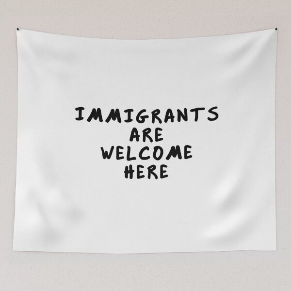 Item preview, IMMIGRANTS ARE WELCOME HERE designed and sold by GolemStickers.