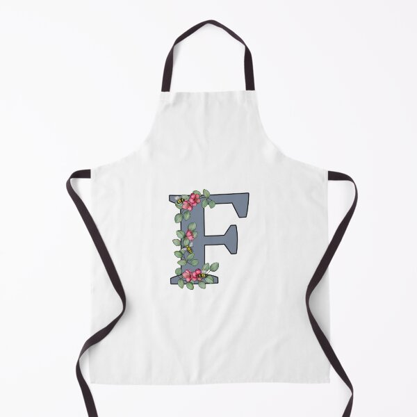 Item preview, Letter F, Decorated Initial, Eucalyptus Leaves, Pink Flowers, Bees designed and sold by JoyfulWhimsy.