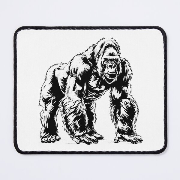 Item preview, Powerful Gorilla Illustration – Bold Black and White Animal Art designed and sold by inkoutninja.