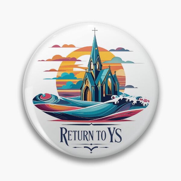 Item preview, Return to Ys – Retro Sunset Vector Mystical Ocean Church Illustration | Fantasy Myth Art for Gifts designed and sold by LoliDesignShop.