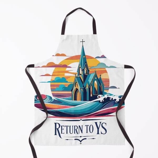 Item preview, Return to Ys – Retro Sunset Vector Mystical Ocean Church Illustration | Fantasy Myth Art for Gifts designed and sold by LoliDesignShop.