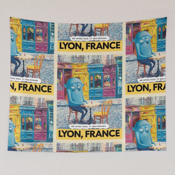 Item preview, Lyon, France Travel Poster | “we spoke once. It was enough “  designed and sold by LeQuirks.