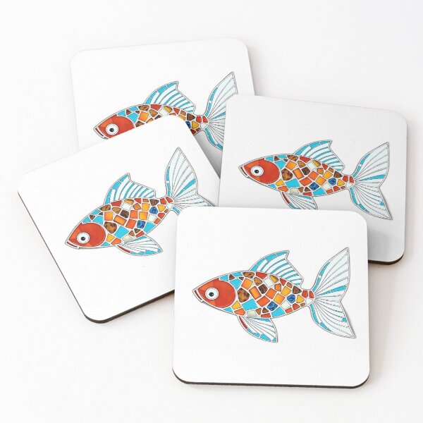 Item preview, Turquoise and Amber Mosaic Koi Fish designed and sold by sharon1210.